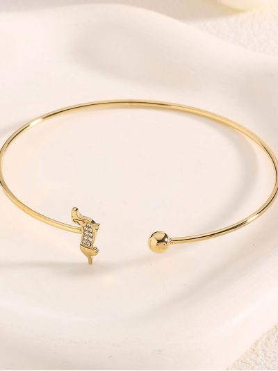 Pulsera rígida perro salchicha con circonitas 2