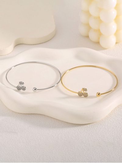 Pulsera rígida cerezas con circonitas