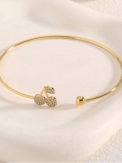 Pulsera rígida cerezas con circonitas 2