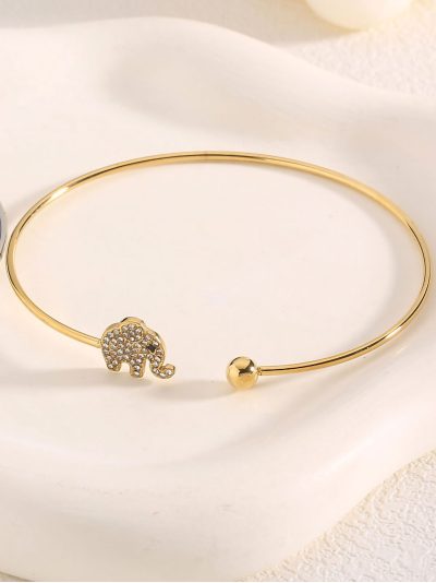 Pulsera rígida elefante con circonitas 2