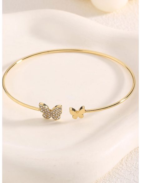 Pulsera rígida mariposa con circonitas