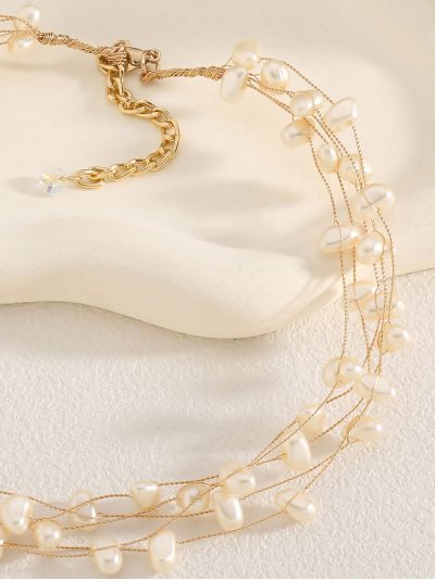 Collar multicapa con perlas 2