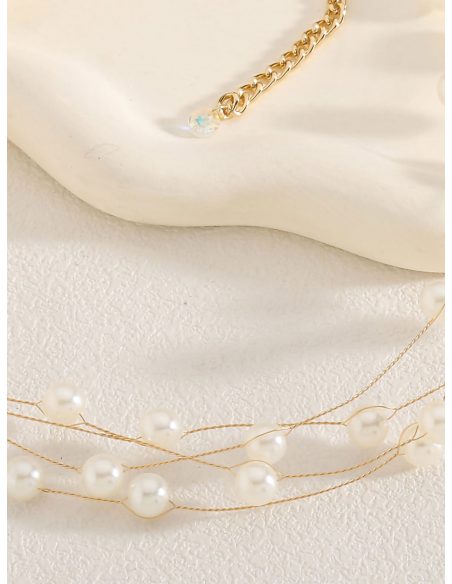 Collar multicapa con perlas
