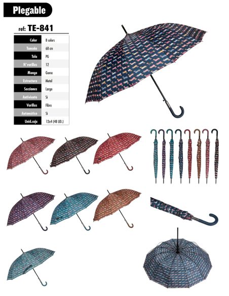 Ombrello lungo automatico stampato con cane bassotto.