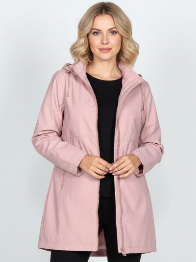 Parka efecto engomada capucha