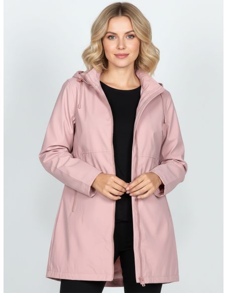 Parka efecto engomada capucha