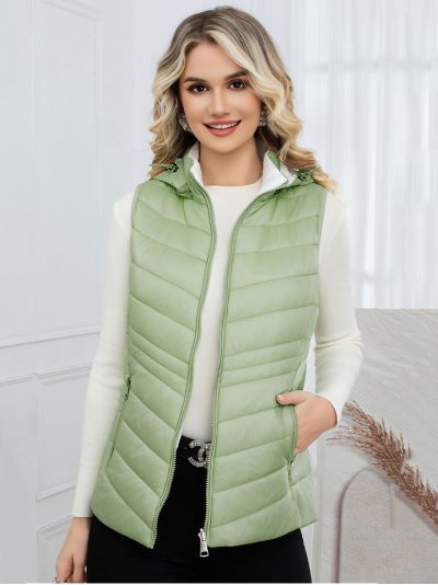 Chaleco acolchado ligero reversible con capucha