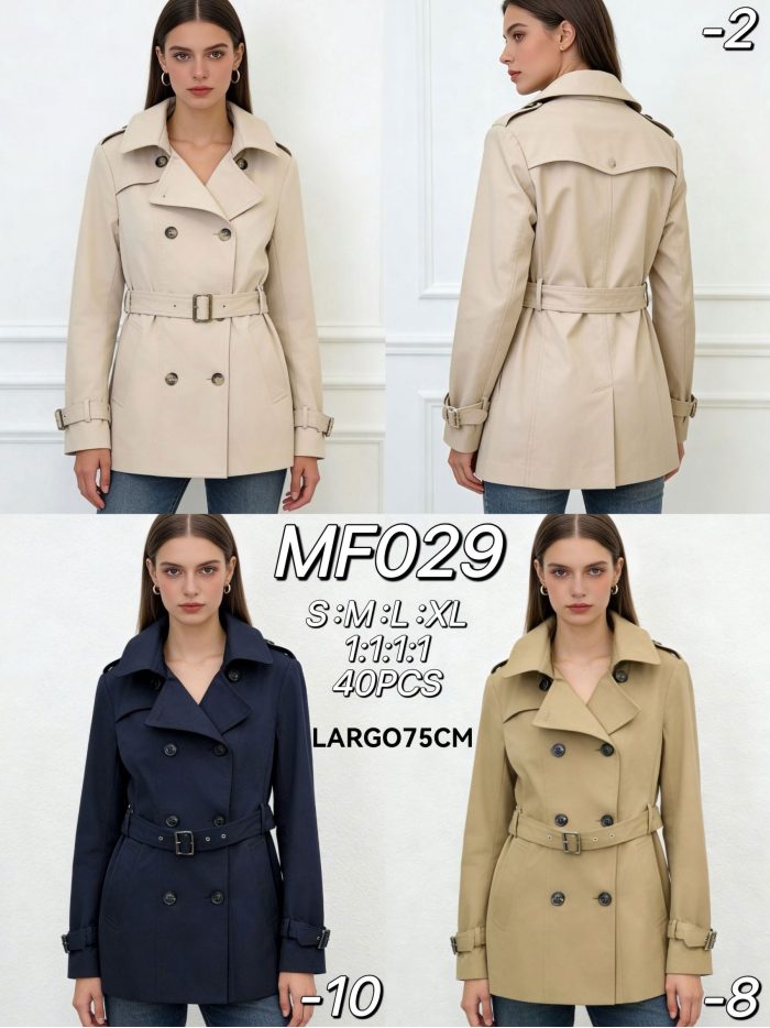 Trench cruzado con cinturón