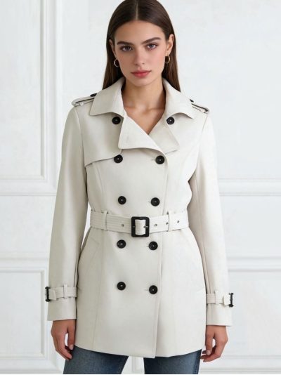 Trench cruzado con cinturón