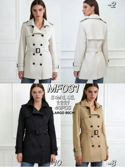 Trench cruzado con cinturón 2