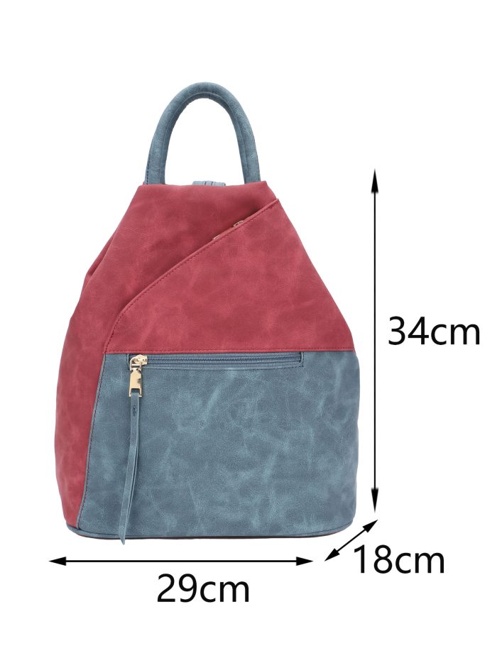 Mochila bicolor de diseño cruzado