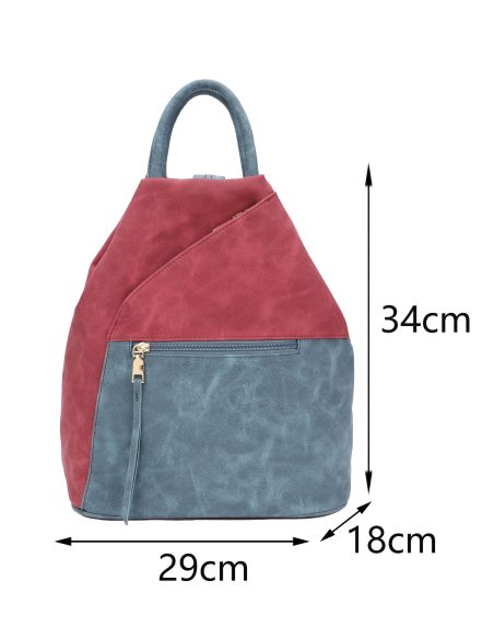 Mochila bicolor de diseño cruzado