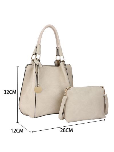 Bolso de hombro asa trenzada con bolso bandolera