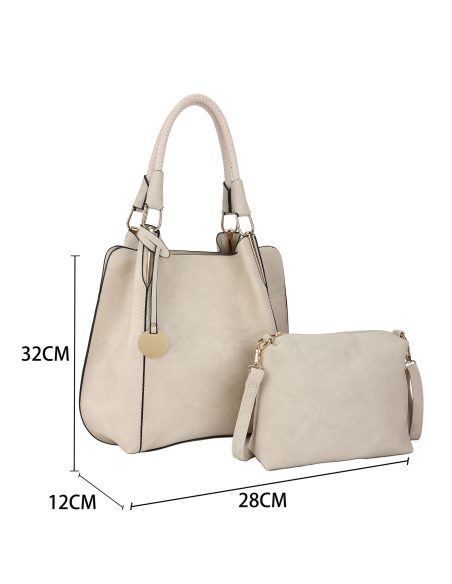 Bolso de hombro asa trenzada con bolso bandolera