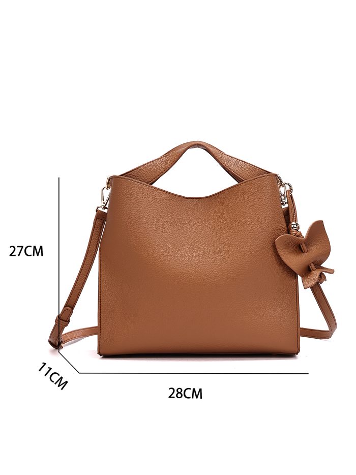 Bolso tote minimal lazo lateral decorativo