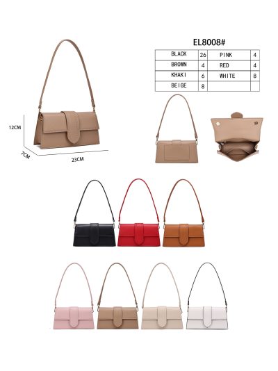 Bolso baguette con solapa y tira central 2