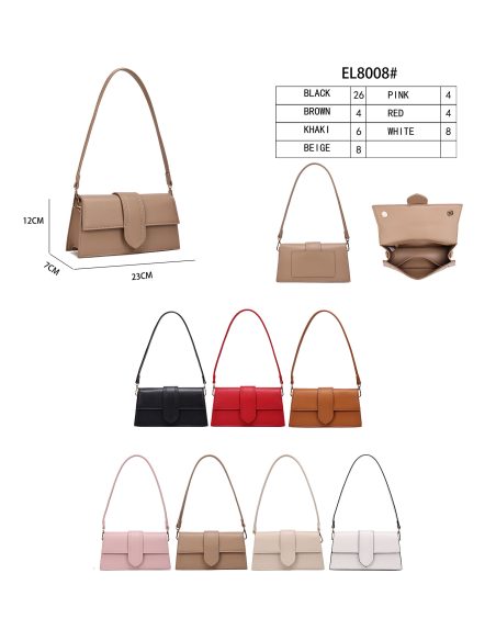 Umhängetasche mit Umschlag und mittlerem Riemen