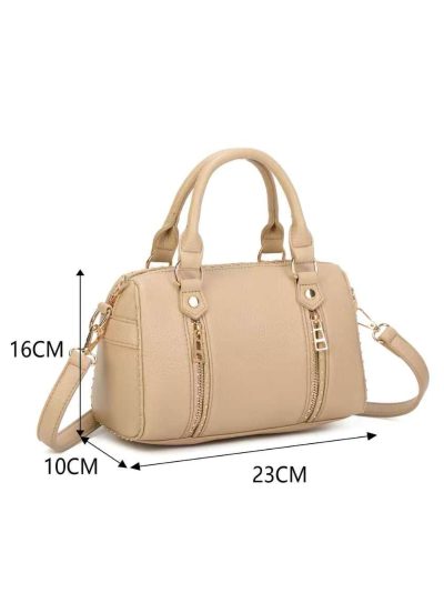 Bolso bowling con cremalleras decorativas