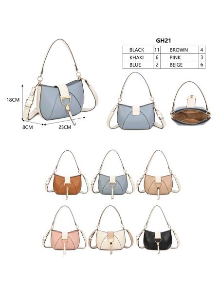 Bolso bandolera tipo saddle bicolor