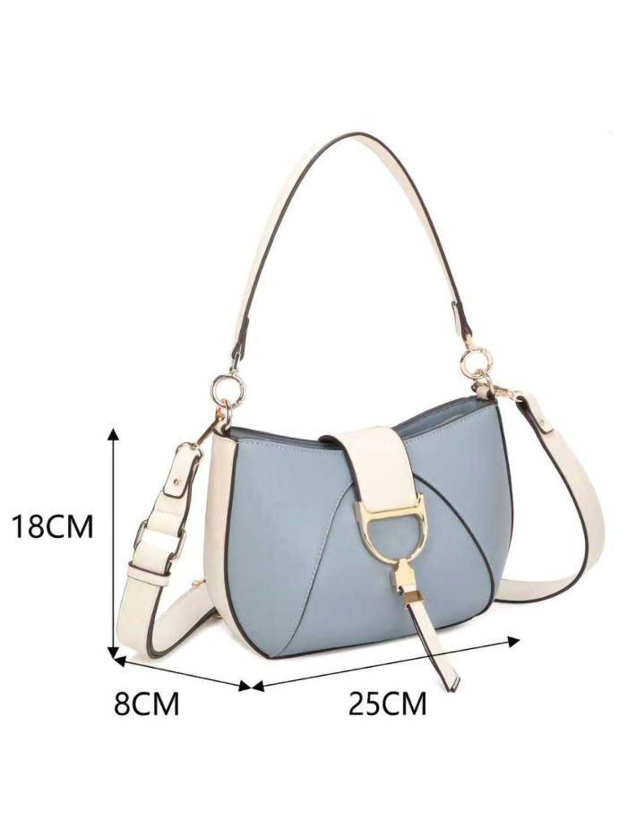 Bolso bandolera tipo saddle bicolor