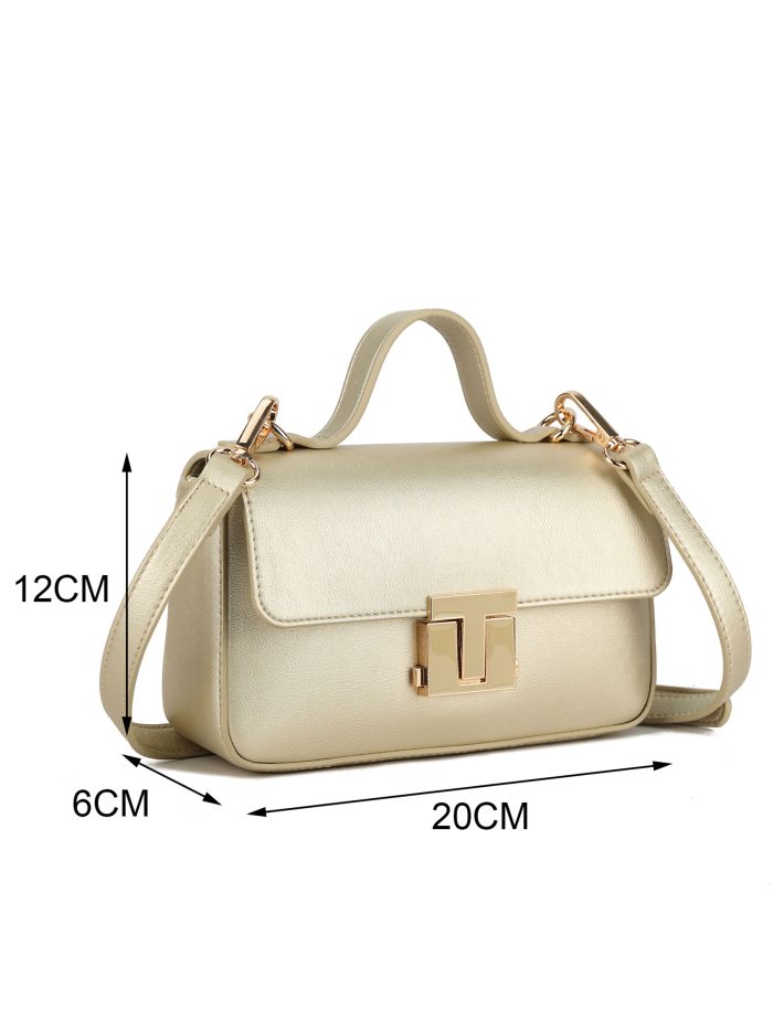 Bolso tote mini con cierre metálico