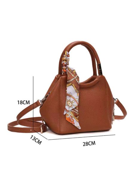 Bolso tote asa con pañuelo decorativo