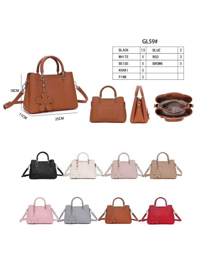 Bolso de mano con colgante flor