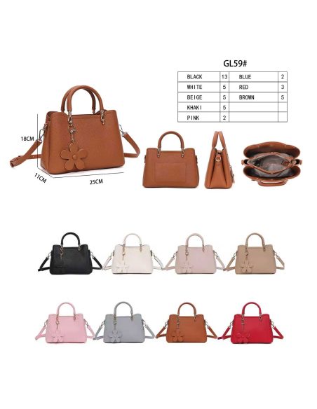 Bolso de mano con colgante flor