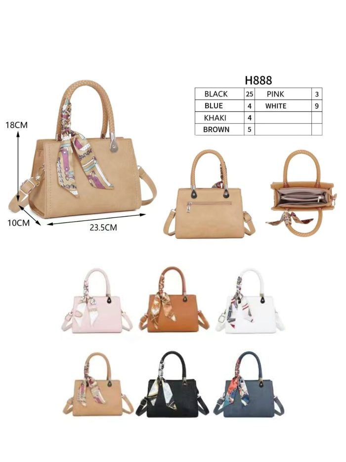 Bolso de mano con pañuelo y asa trenza