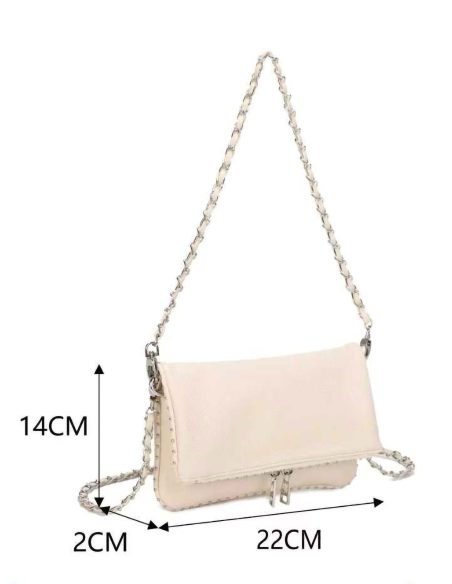 Bolso bandolera mini con cadena metálica