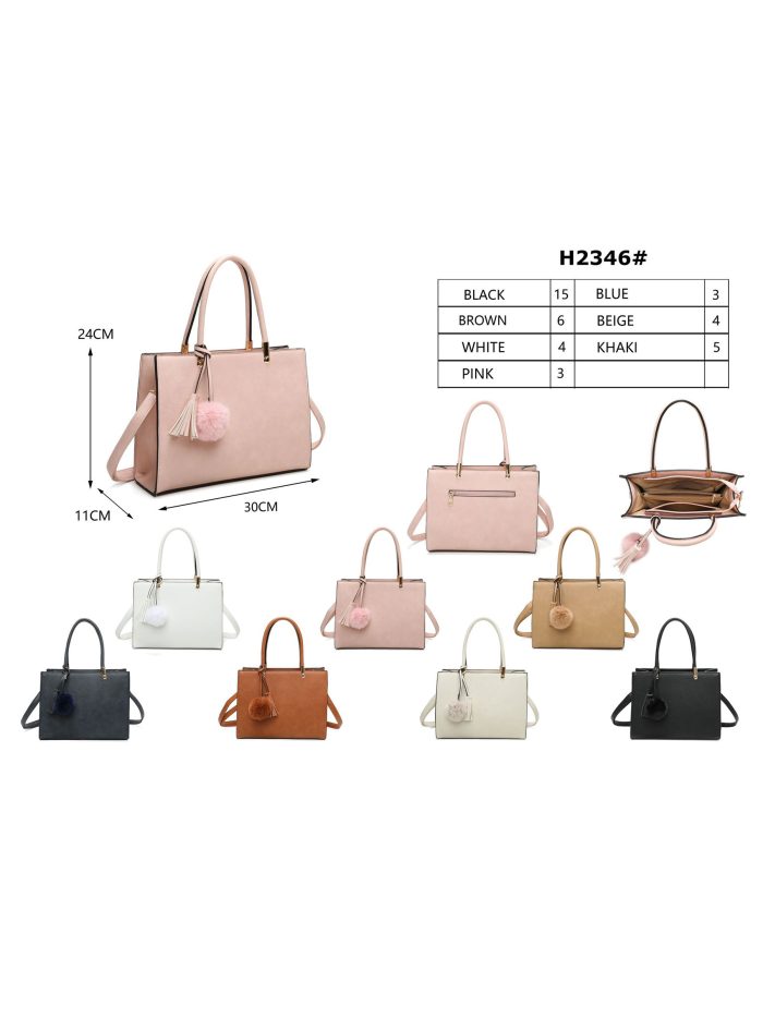 Bolso tote colgante pompón