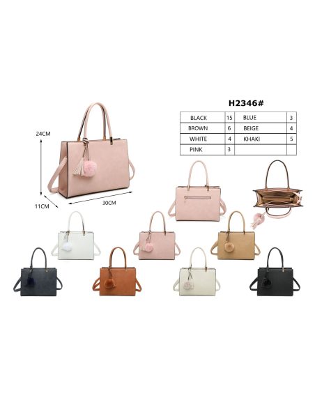 Bolso tote colgante pompón