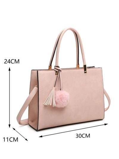 Bolso tote colgante pompón