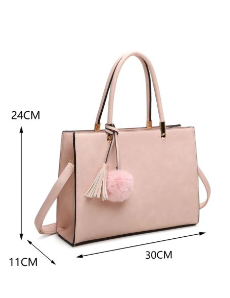 Bolso tote colgante pompón