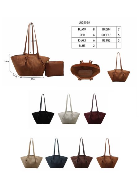 Bolso shopper efecto ante con neceser