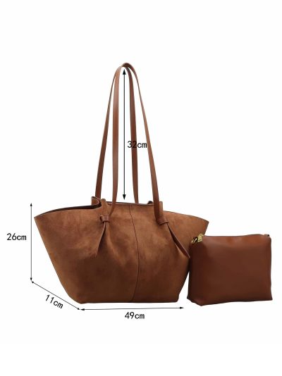 Bolso shopper efecto ante con neceser