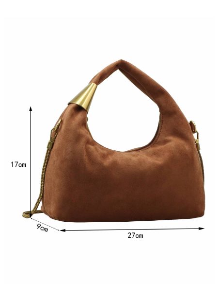 Bolso de mano efecto ante detalle metálico