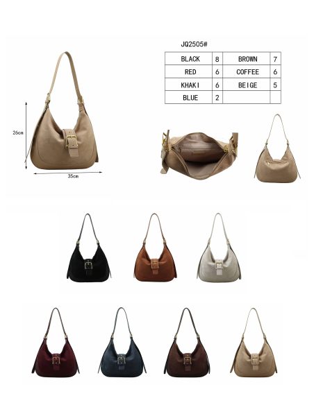 Borsa hobo effetto camoscio con fibbia frontale