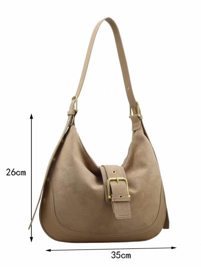 Bolso hobo efecto ante hebilla frontal
