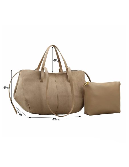 Bolso tote efecto ante con neceser