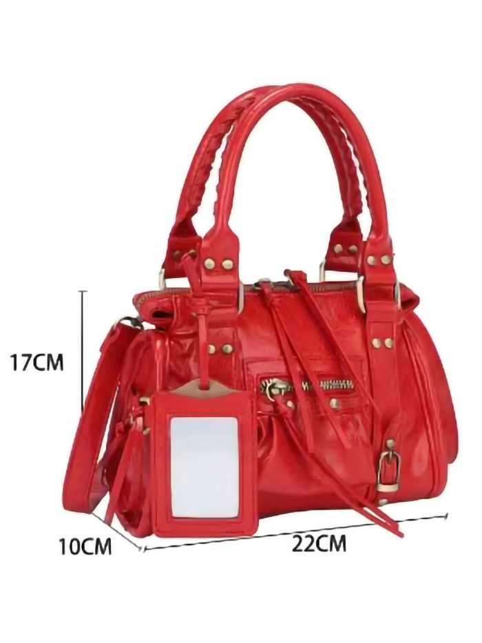 Mini-Satchel-Tasche mit Reißverschlussdetails