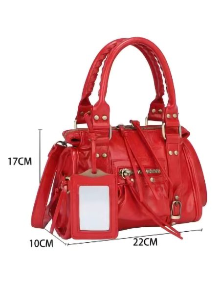 Mini-Satchel-Tasche mit Reißverschlussdetails