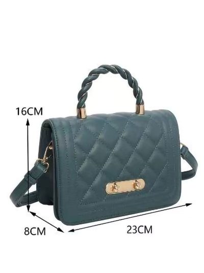 Mini bolso acolchado con asa trenzada