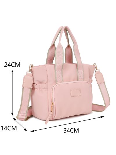 Bolso tote nylon con bolsillo frontal