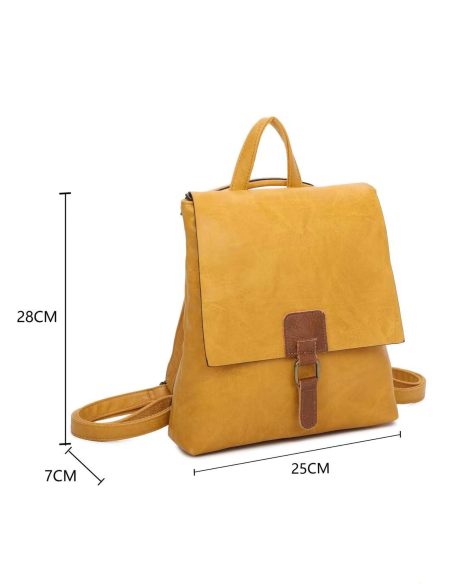 Mochila bicolor con solapa y hebilla