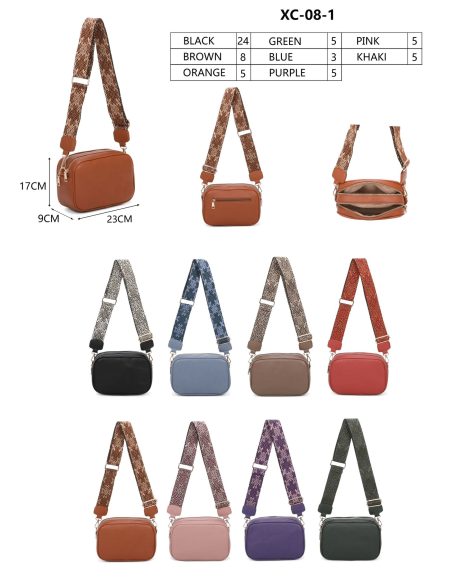 Umhängetasche mit doppeltem Reißverschluss