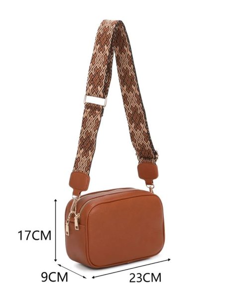 Umhängetasche mit doppeltem Reißverschluss