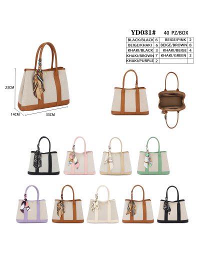 Bolso tote de lona con pañuelo decorativo 2