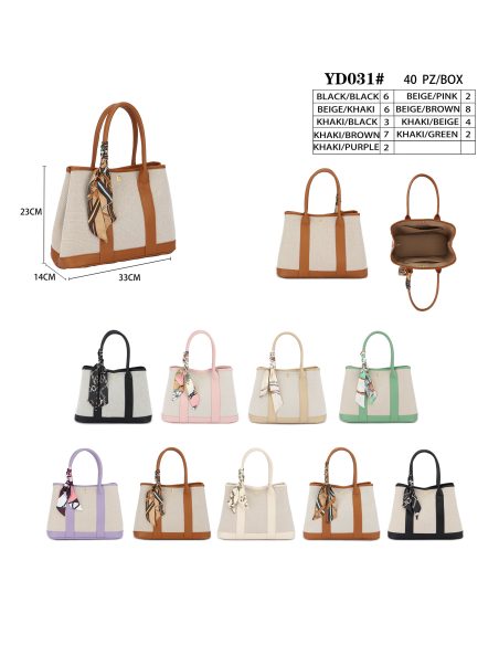 Bolso tote de lona con pañuelo decorativo