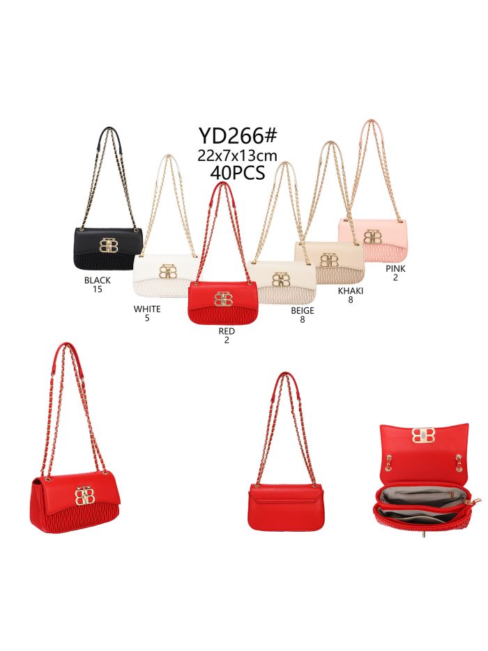 Bolso de hombro con cadena y cierre metálico